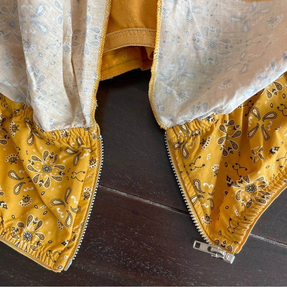 Vintage Yellow Bandana Tube Top Festival Wear Large Oppa - Picture 6 of 8